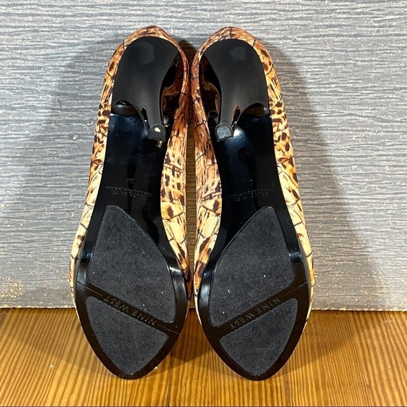 Nine West sz 8 Danee peeptoe leopard croc print platform pumps - Picture 13 of 13